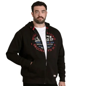 Duża męska bluza rozpinana z kapturem Duke D555 Southampton czarna (5XL) | 5XL