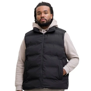 Duży męski bezrękawnik pikowany kamizelka ze stójką Jack & Jones 12279427 czarna (5XL) | 5XL