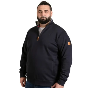 Duża męska bluza ze stójką na krótki zamek Duke D555 Russel 2 granatowa (3XL) | 3XL