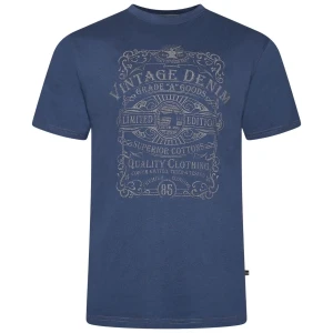 Duża męska koszulka t-shirt z dużym nadrukiem Kam 5786 ciemnoniebieski (6XL) | 6XL