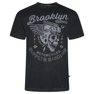 Duży męski t-shirt koszulka z nadrukiem Brooklyn Kam 5788 czarna (2XL) | 2XL