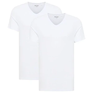 Duże koszulki męskie z dekoltem w serek 2 pak Mustang 1014664-2045 białe (6XL) | 6XL