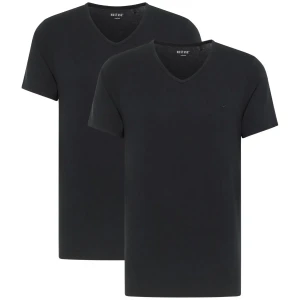 Duże koszulki męskie z dekoltem w serek 2 pak Mustang 1014664-4142 czarne (6XL) | 6XL