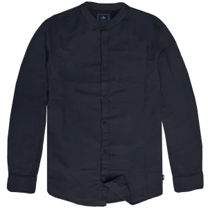 Duża męska koszula gładka z długim rękawem ze stójką Double Urban Outfitters GS-5133 granatowa (8XL) | 8XL