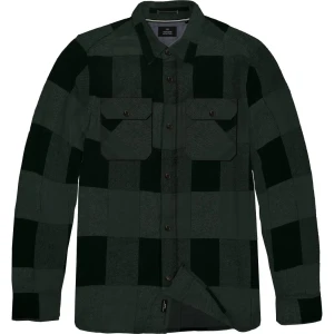 Duża męska koszula w kratę z długim rękawem Double Urban Outfitters GS-5122 zielono-czarna (4XL) | 4XL