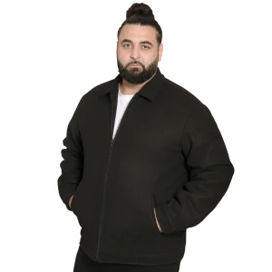 Duża męska kurtka krótki płaszcz z kołnierzem Duke Clothing D555 Epsom czarny (3XL) | 3XL