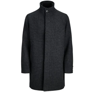 Męski duży elegancki płaszcz z wełną Jack & Jones 12284374 ciemnoszary (6XL) | 6XL