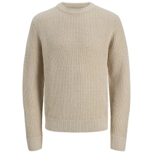 Duży męski sweter wkładany przez głowę Jack & Jones 12287722 beżowy (6XL) | 6XL