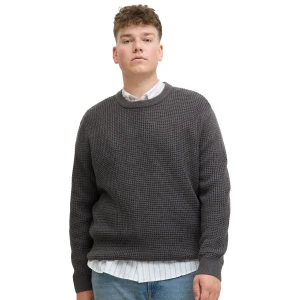 Duży męski sweter wkładany przez głowę Jack & Jones 12287722 ciemnoszary (7XL) | 7XL