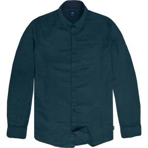Duża męska koszula gładka z długim rękawem z kołnierzykiem Double Urban Outfitters GS-5115 morska (8XL) | 8XL