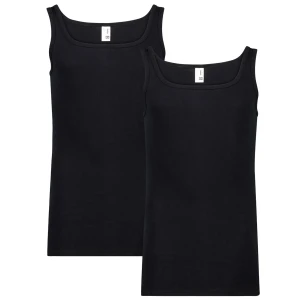 Duże męskie koszulki bokserki na ramiączkach 2pak Adamo 129444-700 czarne (3XL) | 3XL