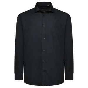 Duża męska koszula długi rękaw gładka Kam 601 czarna (8XL) | 8XL