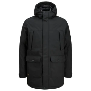 Duża męska kurtka z kapturem parka Jack & Jones 12279797 czarna (7XL) | 7XL