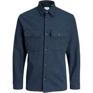 Duża męska koszula z długim rękawem Jack & Jones 12288192 granatowa (6XL) | 6XL