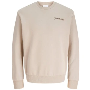Duża męska bluza wkładana przez głowę z napisem na plecach Jack & Jones 12285534 beżowoszara (5XL) | 5XL