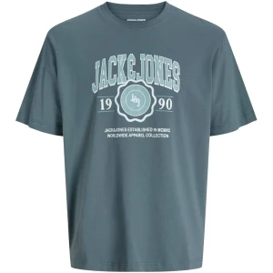 Duża męska koszulka z nadrukiem t-shirt Jack & Jones 12279704 szaroniebieski (6XL) | 6XL