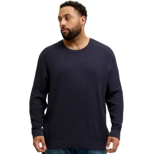 Duży męski sweter waflowy wkładany przez głowę Jack & Jones 12287850 granatowy (6XL) | 6XL