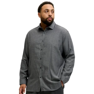 Duża męska koszula w paski długi rękaw Jack & Jones 12292159 szara (4XL) | 4XL