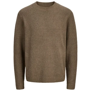 Duży męski sweter wkładany przez głowę Jack & Jones 12287968 jasnobrązowy (5XL) | 5XL