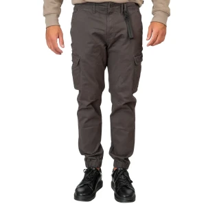 Duże męskie spodnie bojówki ze ściągaczem Double Urban Outfitters CCP-4066 ciemnoszare (54R) | 54R