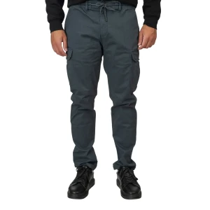Duże męskie spodnie bojówki prosta nogawka Double Urban Outfitters CCP-4067 szaroniebieskie (46R) | 46R