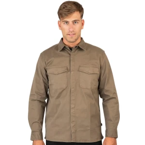 Duża męska koszula z długim rękawem Double Urban Outfitters GS-5118 brązowa (4XL) | 4XL
