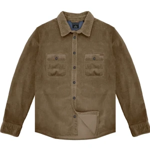 Duża męska koszula z grubego sztruksu z długim rękawem Double Urban Outfitters  GS-5116 beżowa (7XL) | 7XL