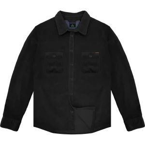 Duża męska koszula z grubego sztruksu z długim rękawem Double Urban Outfitters  GS-5116 czarna (4XL) | 4XL