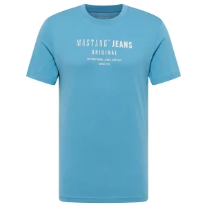 Duża koszulka t-shirt męski z napisem Mustang 1017133-5130 niebieski (4XL) | 4XL
