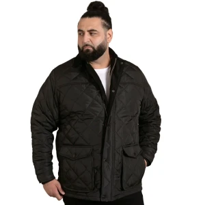 Duża męska ciepła kurtka przejściowa pikowana Duke D555 Harborough czarna (2XL) | 2XL