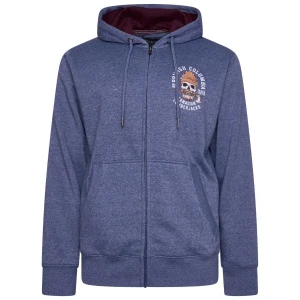 Duża bluza męska rozpinana z kapturem Kam 7086 ciemnoniebieska (3XL) | 3XL