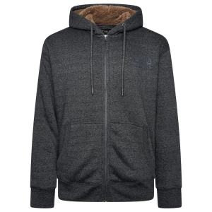 Duża męska rozpinana ocieplana bluza z kapturem Kam 7088 ciemnoszara (6XL) | 6XL