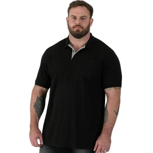 Duża męska koszulka polo gładka Duke D555 Grant czarna (2XL) | 2XL
