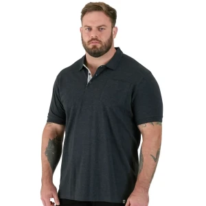 Duża męska koszulka polo gładka Duke D555 Grant grafitowa (6XL) | 6XL