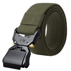 Męski duży pasek parciany z klamrą Duke D555 Dale khaki (7XL) | 7XL