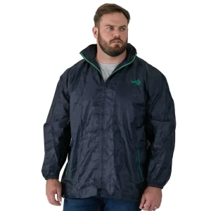 Duża męska kurtka jesienna przeciwdeszczowa Duke D555 Zac granatowa (8XL) | 