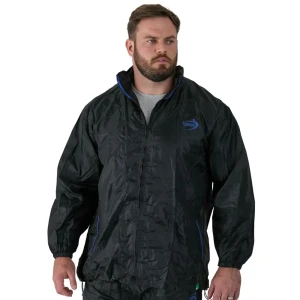 Duża męska kurtka jesienna przeciwdeszczowa Duke D555 Zac czarna (5XL) | 