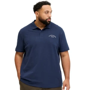Duża męska polówka koszulka z kołnierzykiem Jack & Jones 12295974 granatowa (7XL) | 7XL