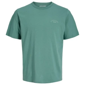 Duża męska koszulka krótki rękaw t-shirt z napisem Jack & Jones 12295976 miętowy (5XL) | 5XL