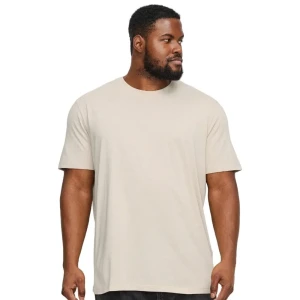 Duża męska koszulka z krótkim rękawem t-shirt gładki Jack & Jones 12229640 beżowy (4XL) | 4XL