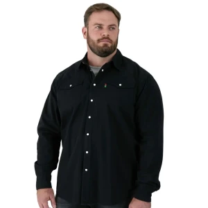 Duża męska jeansowa koszula długi rękaw Duke D555 Western czarna (8XL) | 