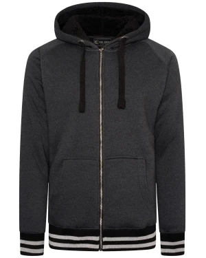 Duża męska rozpinana ocieplana bluza Kam 7074 ciemnoszara (7XL) | 7XL