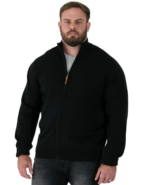 Duży męski sweter ze stójką zapinanay na zamek Franco 1 Duke D555 czarny (3XL) | 3XL