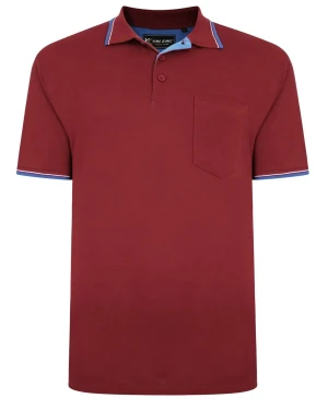 Duża męska koszulka polo gładka Kam 5400C bordowa (4XL) | 4XL
