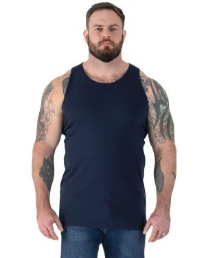 Duża męska koszulka bokserka na ramiączkach Duke D555 Fabio granatowa (5XL) | 5XL