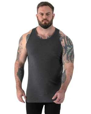 Duża męska koszulka bokserka na ramiączkach Duke D555 Fabio ciemnoszara (6XL) | 6XL