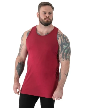 Duża męska koszulka bokserka na ramiączkach Duke D555 Fabio bordowa (6XL) | 6XL