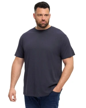 Duży męski gładki t-shirt North 56°4 99010-0580 granatowy (4XL) | 4XL