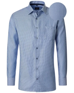 Duża męska koszula z długim rękawem mikrowzór NON IRON Venti 226110950-104 błękitna (48R) | 48R