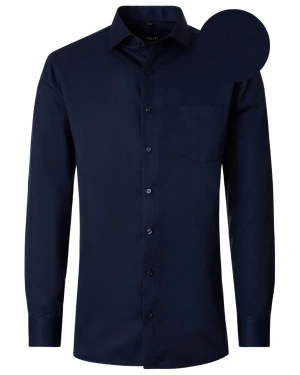 Duża męska gładka koszula z długim rękawem NON IRON Venti 002880-116 granatowa (48R) | 48R